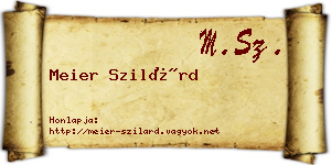Meier Szilárd névjegykártya
